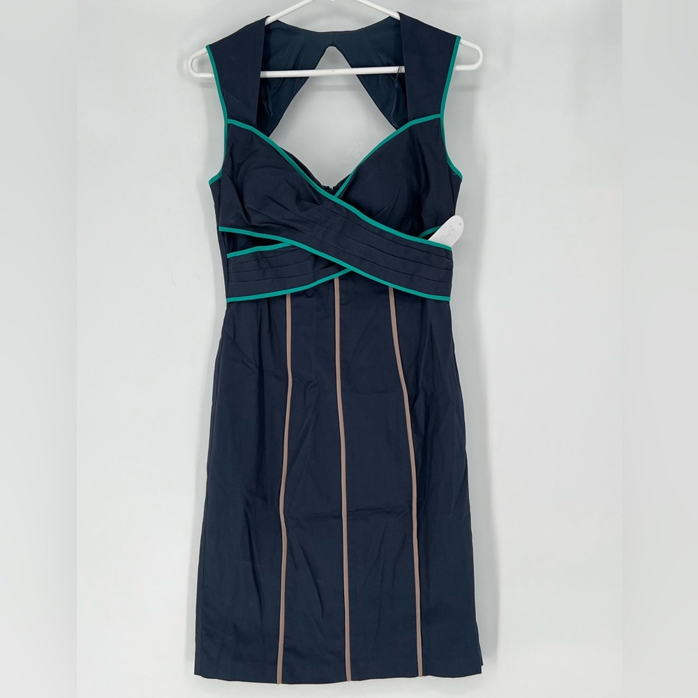 JESSICA SIMPSON FUN GRAPHITE DARK BLUE DRESS PADDED CROSS BODICE W/BACK ZIPPER